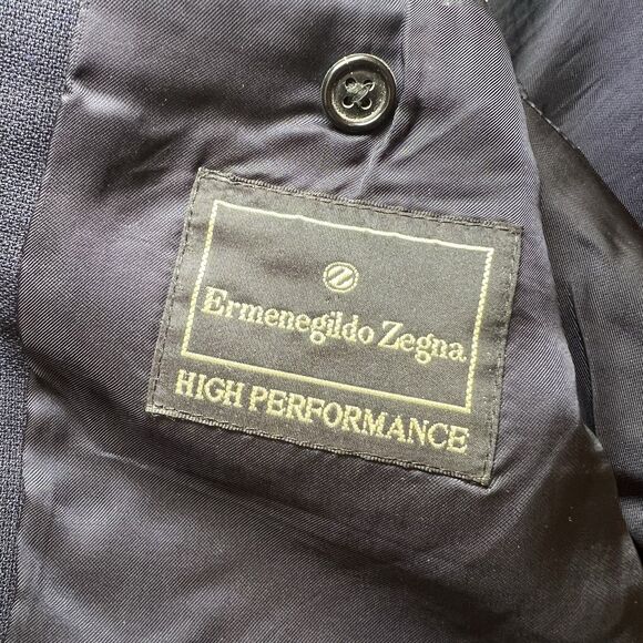 Ermenegildo Zegna High Performance Blazer Mens 40R Wool Jacket Navy Blue - Picture 12 of 16